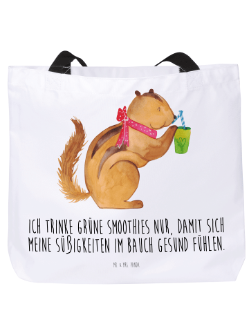Shopper Eichhörnchen Smoothie mit Spruch in Weiß