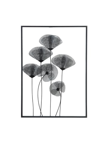 Wandrelief "Mohn" in Schwarz - H. 70 cm - B. 50 cm