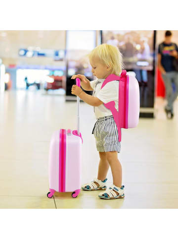 2 tlg. Trolley mit Rucksack in Bunt