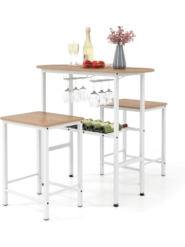 Bartisch Set mit Barhocker in Hellbraun