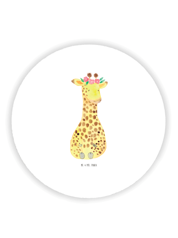 Magnet Giraffe Blumenkranz ohne Spruch in Weiß