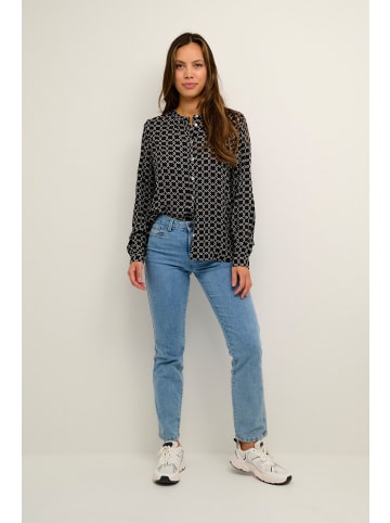 Langarm - Hemd KAjaden Regular fit in Black/White Geometric Print