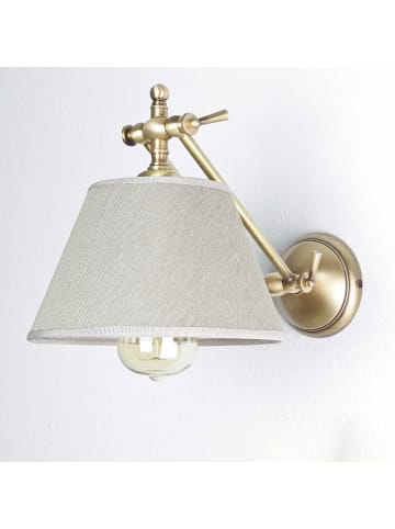 Wandlampe (B)20 x (H)15 cm in Bronze hell glänzend Beige