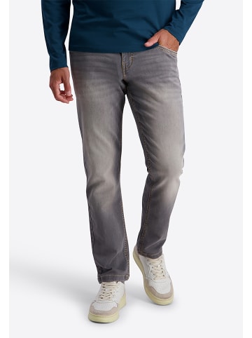 Jeans Regular Fit Tapered Leg Used-Waschung in Grau