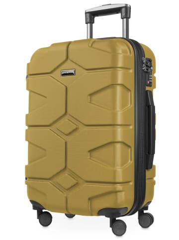 X-Kölln Handgepäck Trolley Dehnfalte Carry-On Hardshell TSA 50L in Herbstgold