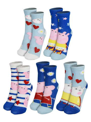 5er Pack Peppa Wutz Socken Sneaker Kindersocken Söckchen in blau
