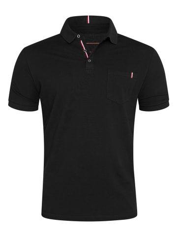 Poloshirt - RRGALENA Kurzarm Polo-Hemd T-Shirt in Piqué-Qualität in Schwarz