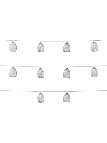 LED Deko Lichterkette Glamour 10 Lampenschirme L: 1,8m in silber