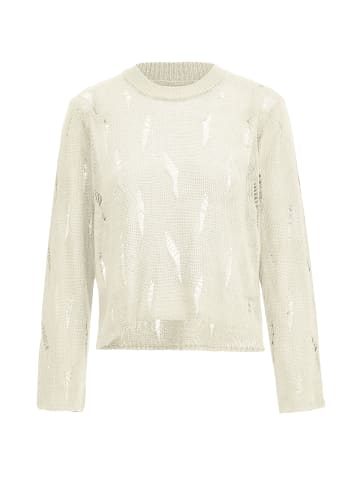 Damen Strickpullover in Wollweiss