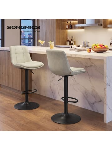 2er-Set: Barhocker Monni in Cremeweiß - (B)47 x (H)(93-114) x (T)44 cm