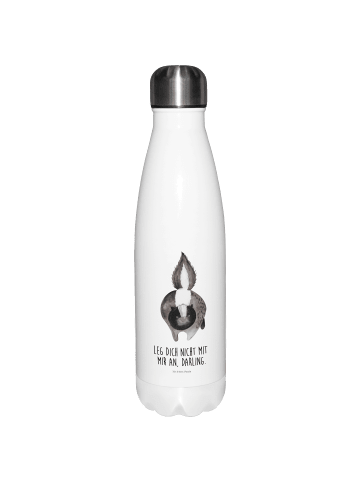 Thermosflasche Stinktier Angriff mit Spruch in Weiß