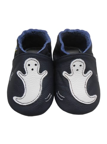 Baby-Lederlaufschuhe mit rutschfester Sohle – Weißes Geistermuster 