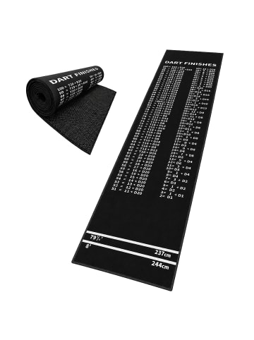 Dartteppich "Dart Finishes" in Schwarz/ Weiß - 60 x 260 cm