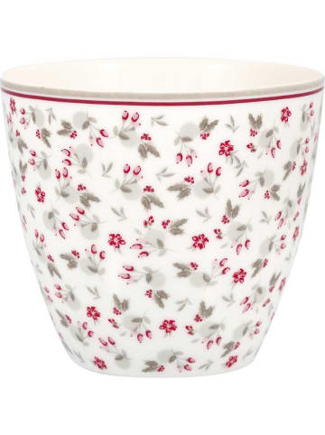 Latte Cup Becher GALE Weiß mit Blumen