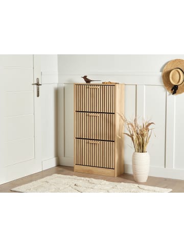 Schuhschrank LYNWOOD in Braun - (W) 60 x (H) 113 x (L) 24 cm