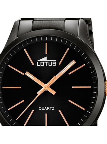 Analog-Armbanduhr Lotus Minimalist schwarz groß (ca. 42,1mm)
