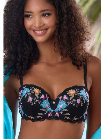 Balconette-BH in schwarz-multicolor