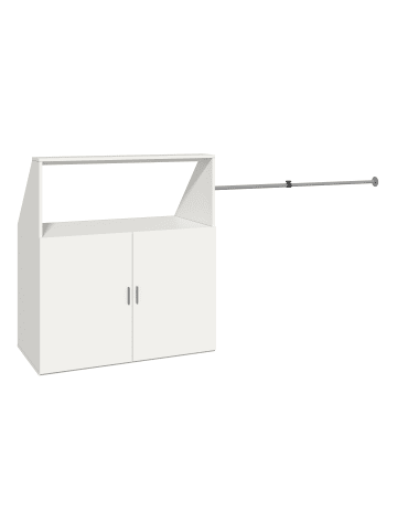 Dachschrägen Kleiderschrank mit Stange Dacho M in Weiß