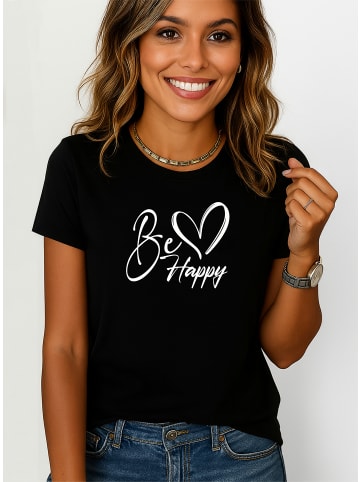 T-Shirt Happy SCHWARZ-Weiss