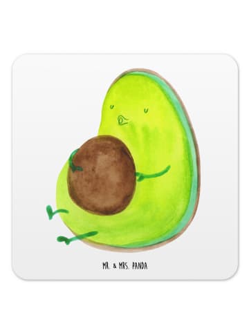 Glasuntersetzer Avocado Pfeifen ohne Spruch in Weiß