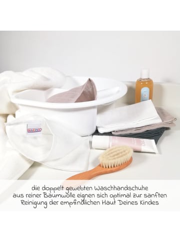 Mull-Waschhandschuh 6er Pack 15 x 20 cm in beige,grau
