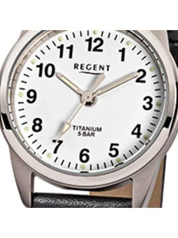 Analog-Armbanduhr Regent Titan-Uhren schwarz klein (ca. 26mm)
