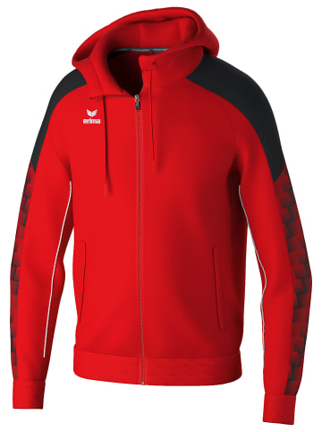 Herren Trainingsjacke Mit Kapuze in rot/schwarz