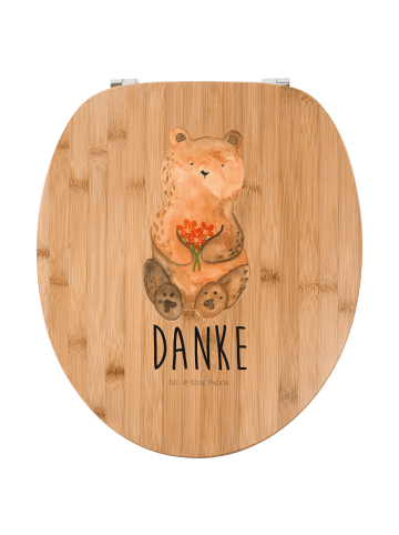Motiv WC Sitz Bär Dankbar mit Spruch in Braun