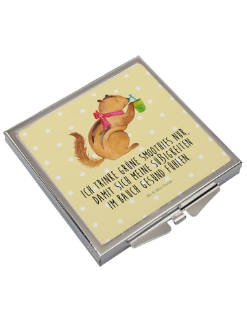 Schminkspiegel Eichhörnchen Smoothie mit Spruch in Gelb Pastell