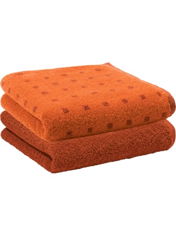 Frottier, Jacquard Duschtuch 2er-Pack Sigmaringen in terra