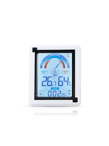 Elektronisches Thermometer mit Uhr in WEISS