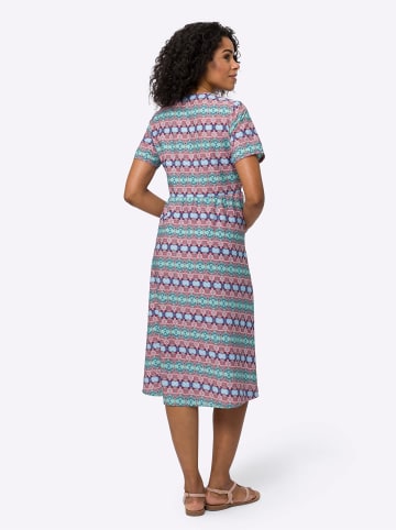 Kleid in aqua-grapefruit-bedruckt