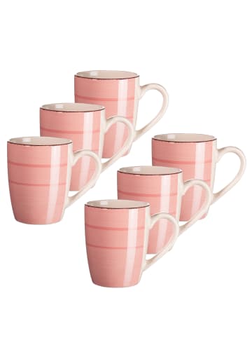 Kaffeebecher-Set, Steingut LUMACA in Koralle