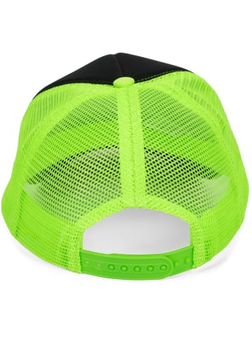 Mesh Cap in Schwarz-Neongrün