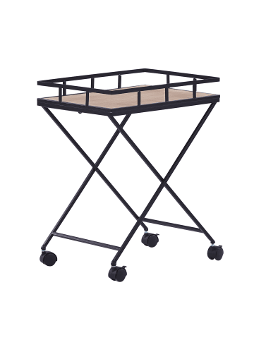 Servierwagen LEOTI in Schwarz/Braun - (W) 44 x (H) 56 x (L) 33 cm