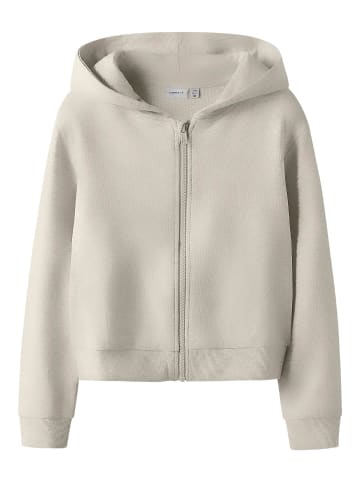 Sweatjacke NKFMILLE CARD W HOOD UNB in pumice stone