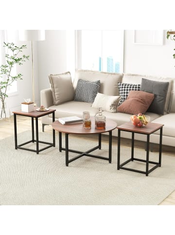 3 tlg. Set Couchtisch in Braun