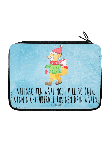 Federmäppchen Fuchs  Schlittschuhe mit Spruch in Eisblau