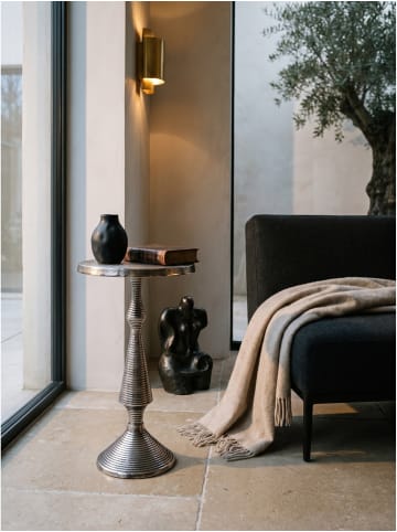 Beistelltisch rund, lackiertes Aluminium, für Wohnzimmer