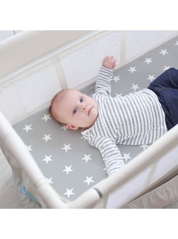 Reisebettmatratze Little Stars – faltbar, mit Tragetasche - Grau