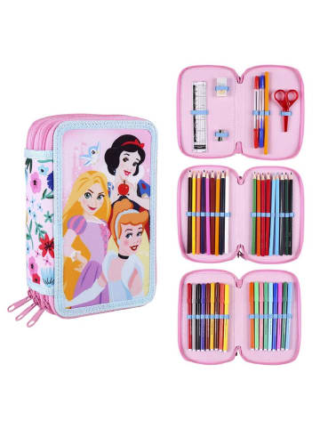 Prinzessinnen Schul-Etui 44-teiliges Komplettset in Pink
