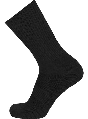4 Trekkingwandersocken mit Polstersohle und Komfortbund in Schwarz