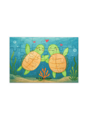 Puzzle Schildkröten Paar Design ohne Spruch in Weiß