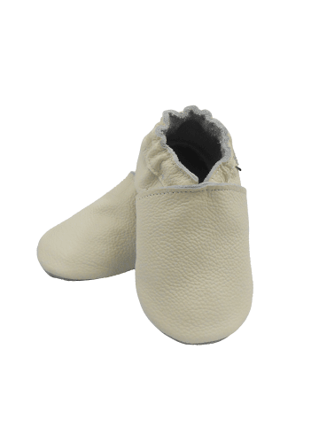 Baby-Leder-Laufschuhe, komfortabel mit rutschfester Sohle - Weiß