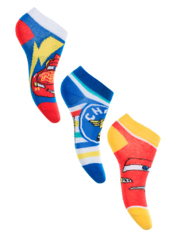 3er-Set: Socken Sneaker Lightning McQueen Strümpfe in Mehrfarbig