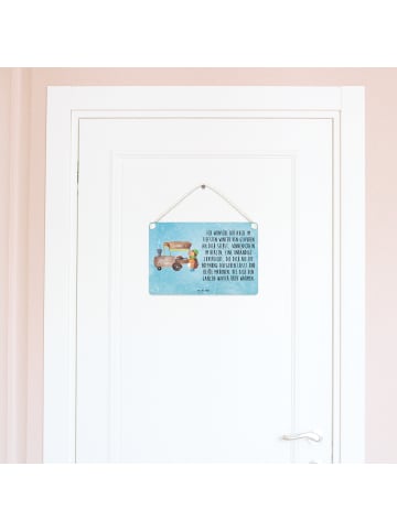 Schild Igel Maronen mit Spruch in Eisblau