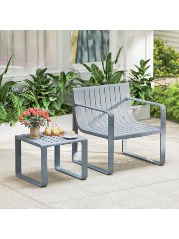 2 tlg. Gartenmöbel Set aus PP in Grau