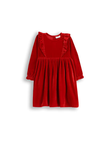 Samtkleid mit langen Ärmeln in rot