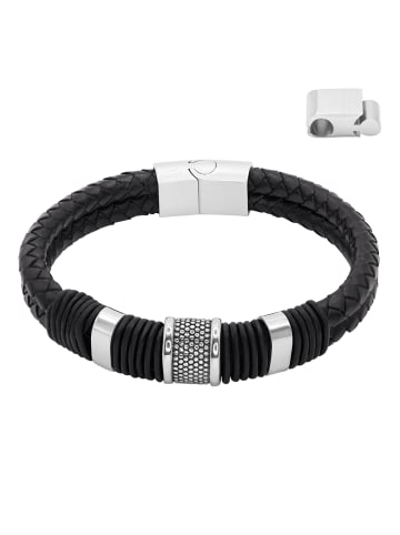 Herrenarmband Lederarmband Kian in schwarz