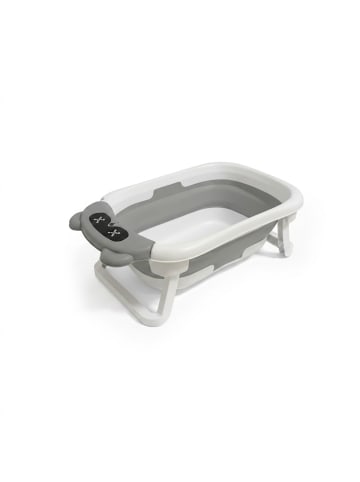 Babybadewanne "Bär" in Cremeweiß/ Grau – (B)71,5 x (H)21,5 x (T)43 cm